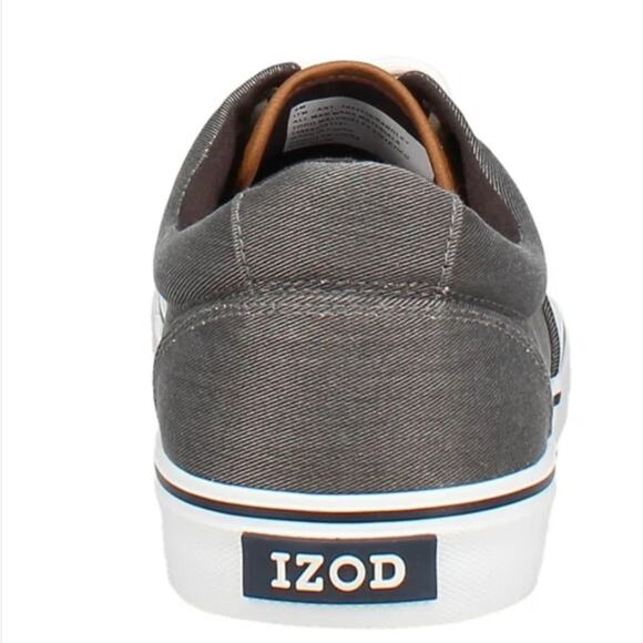 IZOD Men's Canvas Memory Foam Sneakers Grey Size 10.5 NIB - Picture 12 of 16